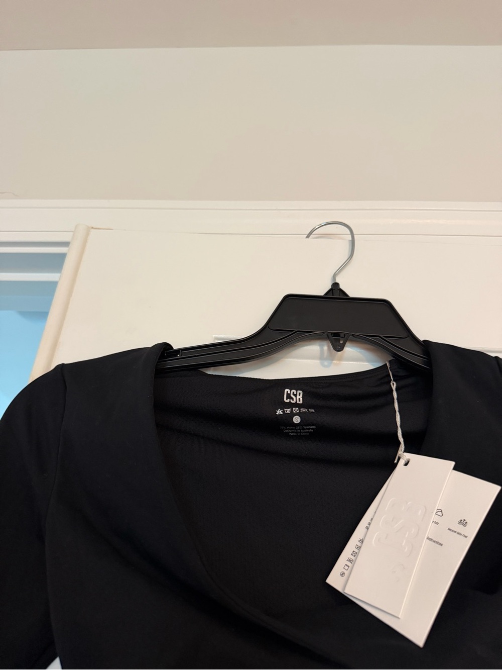 CSB Black V-Neck Knit Top with Tags